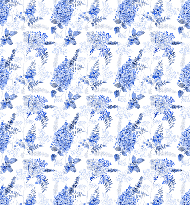 Binnenrolgordijn in blauwe bloemenprint voor raam