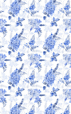 Binnenrolgordijn in blauwe bloemenprint voor raam