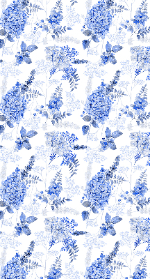 Binnenrolgordijn in blauwe bloemenprint voor raam