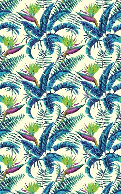 Rolgordijn voor raam met tropische plantenmotief