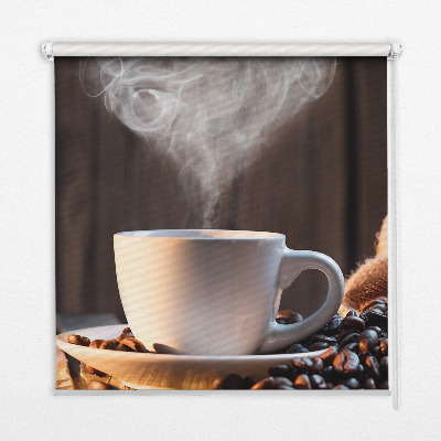 Binnengordijn een kopje koffie
