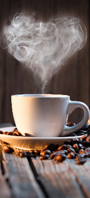 Binnengordijn een kopje koffie