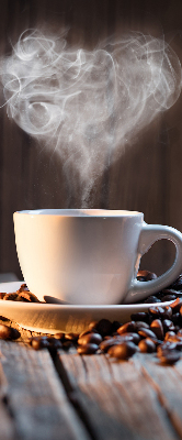 Binnengordijn een kopje koffie
