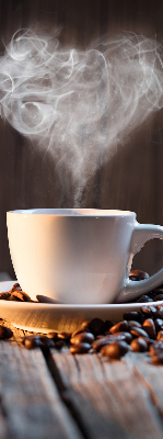 Binnengordijn een kopje koffie