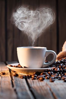 Binnengordijn een kopje koffie