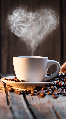 Binnengordijn een kopje koffie