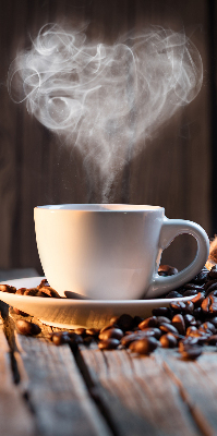 Binnengordijn een kopje koffie