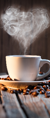 Binnengordijn een kopje koffie