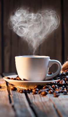 Binnengordijn een kopje koffie