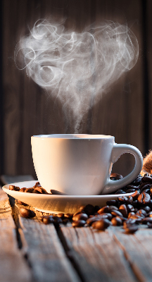 Binnengordijn een kopje koffie