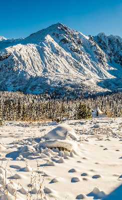 Stoffen rolgordijn bergen