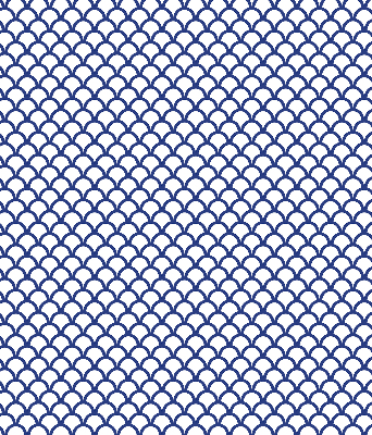Binnenrolgordijn voor raam in blauwe schubben