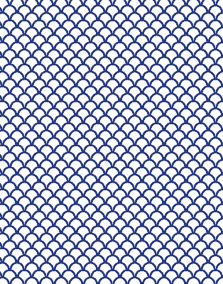 Binnenrolgordijn voor raam in blauwe schubben