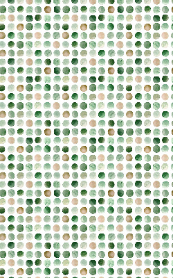 Binnenrolgordijn voor raam met groene cirkels