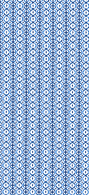 Binnenrolgordijn voor raam in blauwe vormen