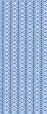 Binnenrolgordijn voor raam in blauwe vormen