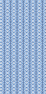 Binnenrolgordijn voor raam in blauwe vormen