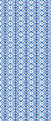 Binnenrolgordijn voor raam in blauwe vormen