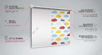 Rolgordijn voor raam met kleurrijke wolken