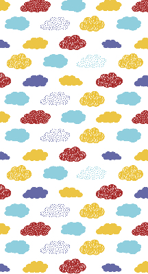 Rolgordijn voor raam met kleurrijke wolken