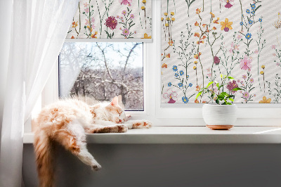 Binnengordijn met kleurrijke bloemen