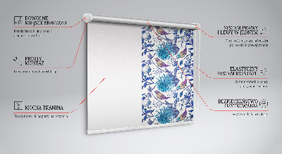 Binnengordijn in blauwe boombloemen