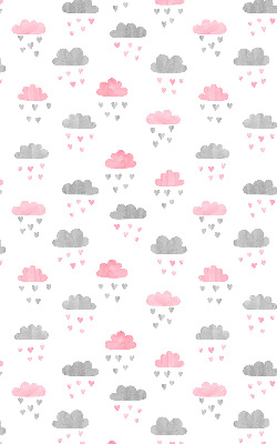 Binnenrolgordijn voor raam met roze en grijze wolken