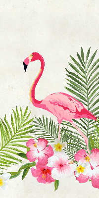 Stoffen rolgordijn met flamingo’s bij de bladeren