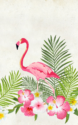 Stoffen rolgordijn met flamingo’s bij de bladeren