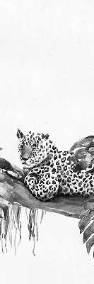 Binnengordijn met getekende cheeta's op een tak