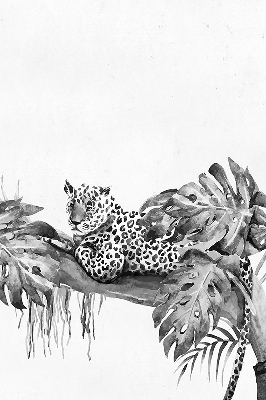 Binnengordijn met getekende cheeta's op een tak