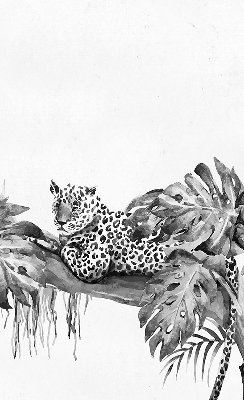 Binnengordijn met getekende cheeta's op een tak