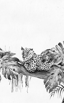 Binnengordijn met getekende cheeta's op een tak