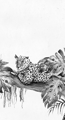 Binnengordijn met getekende cheeta's op een tak