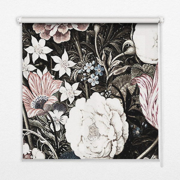Binnengordijn een boeket bloemen