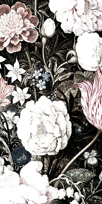 Binnengordijn een boeket bloemen