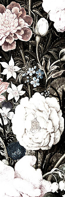 Binnengordijn een boeket bloemen