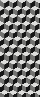 Binnenrolgordijn voor raam met 3D-kubussen