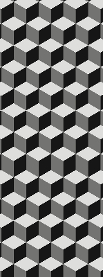 Binnenrolgordijn voor raam met 3D-kubussen