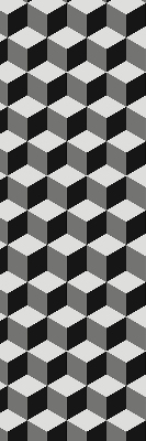 Binnenrolgordijn voor raam met 3D-kubussen