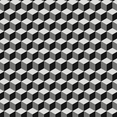 Binnenrolgordijn voor raam met 3D-kubussen
