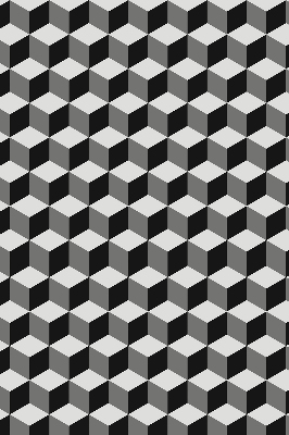 Binnenrolgordijn voor raam met 3D-kubussen