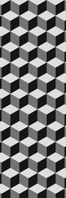 Binnenrolgordijn voor raam met 3D-kubussen