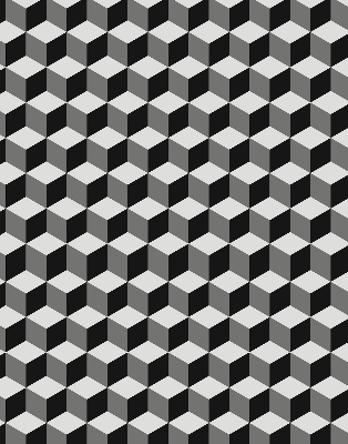 Binnenrolgordijn voor raam met 3D-kubussen