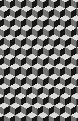 Binnenrolgordijn voor raam met 3D-kubussen