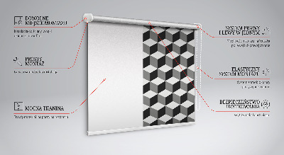Binnenrolgordijn voor raam met 3D-kubussen