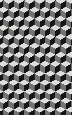 Binnenrolgordijn voor raam met 3D-kubussen