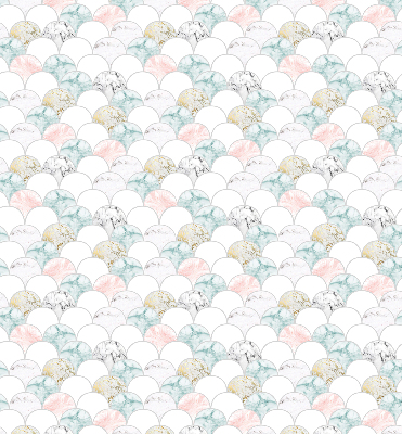 Binnengordijn met kleurrijke schubben
