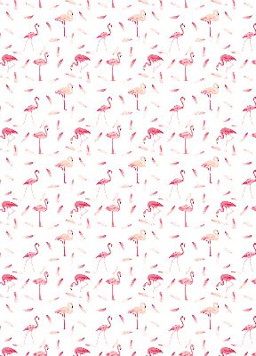 Binnenrolgordijn voor raam met print van flamingo's en hun veren