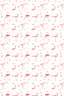 Binnenrolgordijn voor raam met print van flamingo's en hun veren